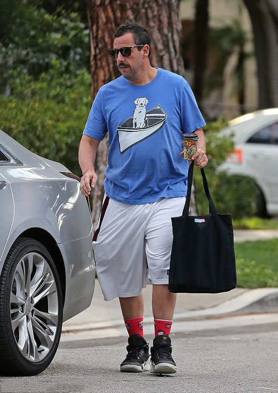 Blue Graphic Tee with White Basketball Shorts